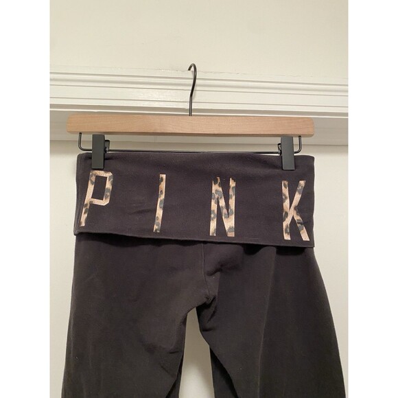 VS Pink Vintage Y2K Fold Over Capri Animal Print Yoga Crop Leggings Size XS - Picture 2 of 7